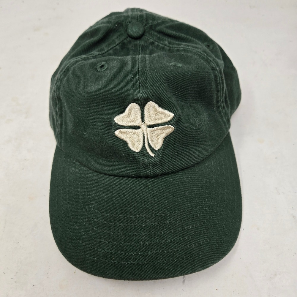 Lucky Brand Mens Forest Green Four Leaf Clover Embroidered Cotton Baseball Hat